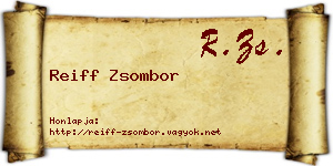 Reiff Zsombor névjegykártya